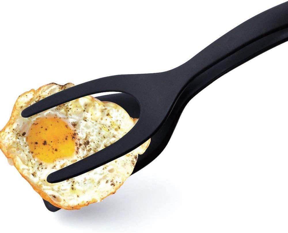 Non-stick 2 in 1 stegt æg spatel pandekage fransk toast omelet flipper spatel turner brød tang køkkenredskaber madlavningsværktøj