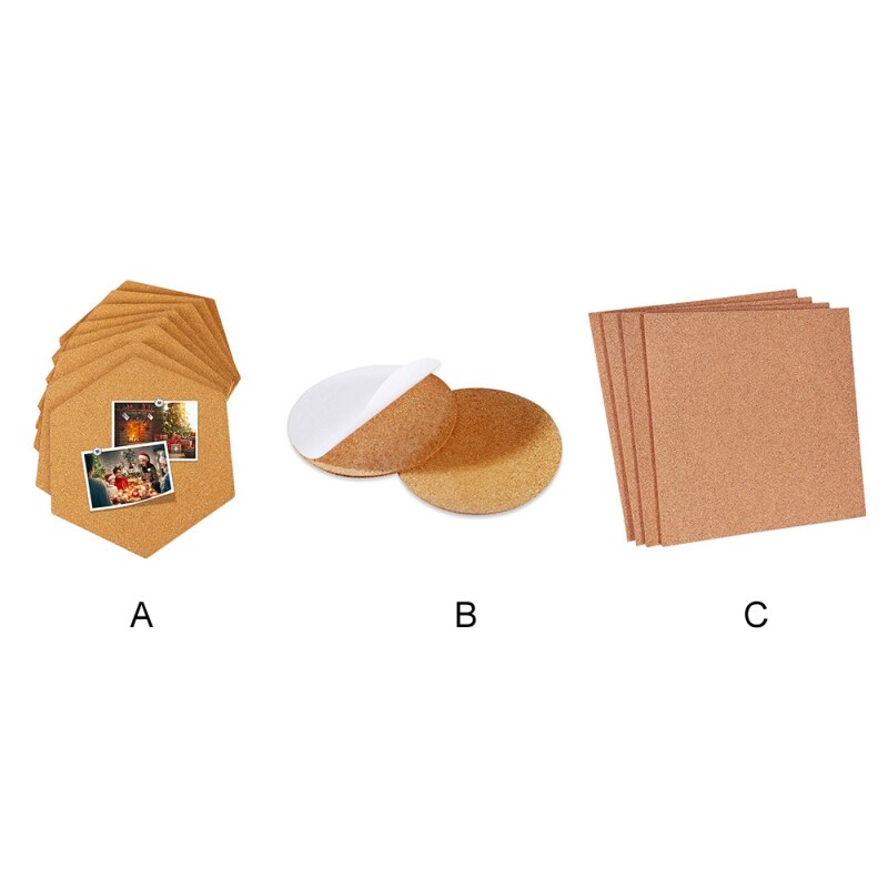 Cork Board 14*14cm Cork Stick Bulletin Memo Pin Board Photos Message Boards Wall Prikbord Bacheca Sughero