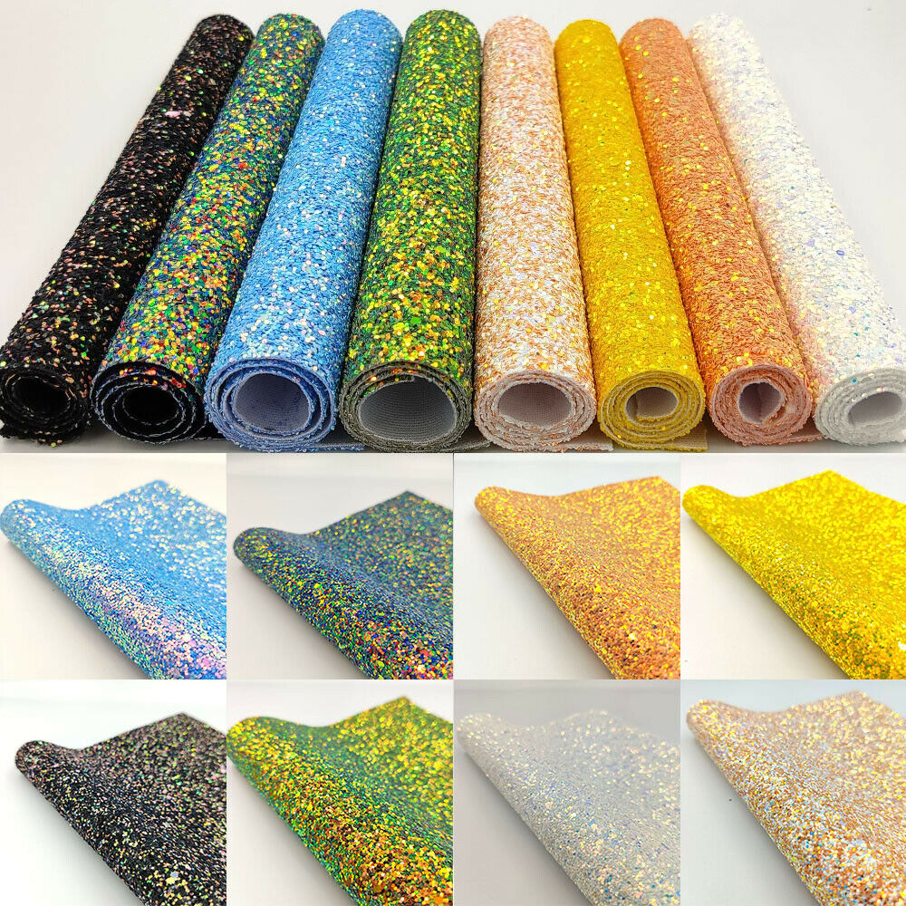 Meerkleurige glitterstof hologram regenboog synthetisch leer vinyl haarboog decoratie DIY handgemaakte tassen kleding ambachtelijk materiaal