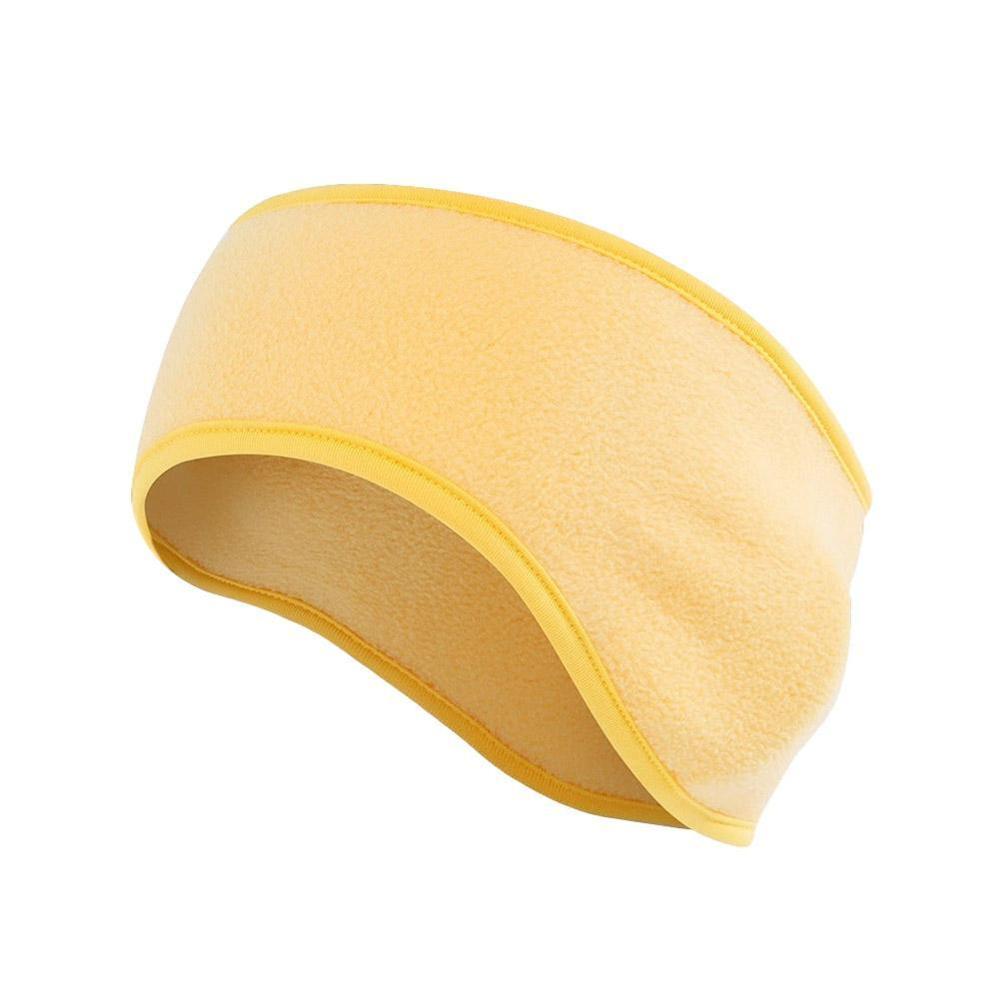 Orejeras cálidas Unisex, mujeres y hombres, calentador de orejas de lana, banda para la cabeza de esquí, orejeras, diadema, banda para el pelo, calentadores de orejas: YELLOW