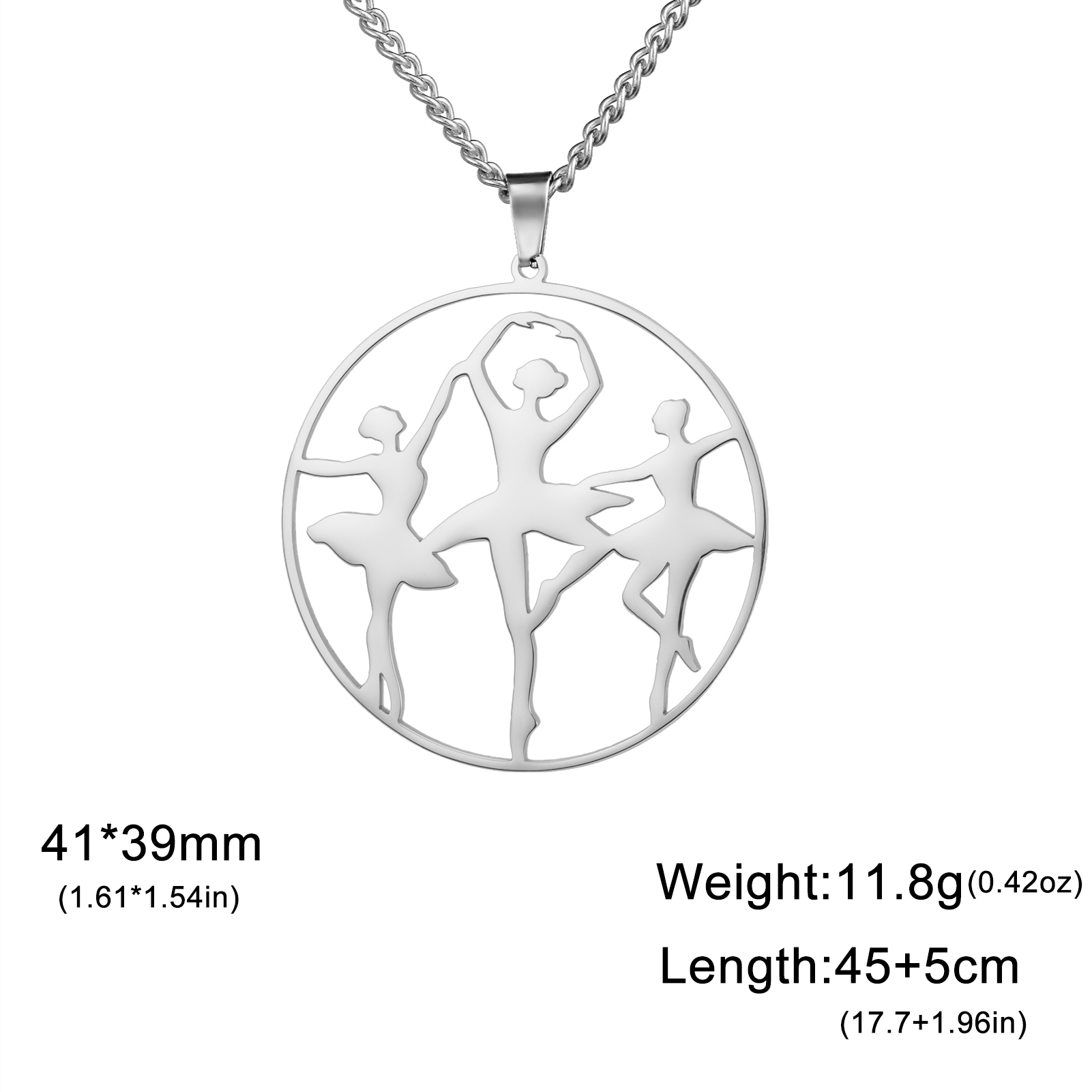 Cazador Ballet Ballerina Dansend Meisje Hanger Kettingen voor Vrouwen Rvs Sieraden Ketting 2025: Kobalt Violet