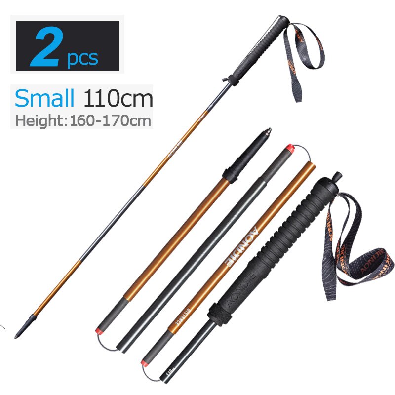 AONIJIE E4102 M-Pole Folding Ultralight Quick Lock Trekking Poles Hiking Pole Race Running Walking Stick Carbon Fiber 110-120cm: 2 pcs E4102 110cm