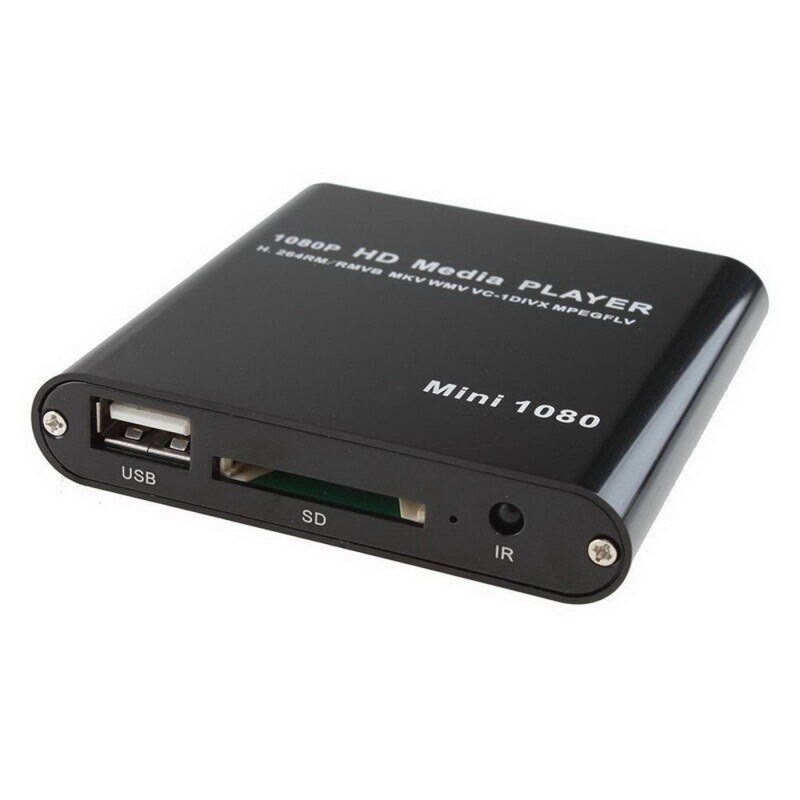 Mini lecteur multimédia HDD 1080 P HDMI AV USB hôte Full HD avec lecteur de carte SD MMC prise en charge H.264 MKV AVI RM RMVB DIVX USB MPEG JPEG
