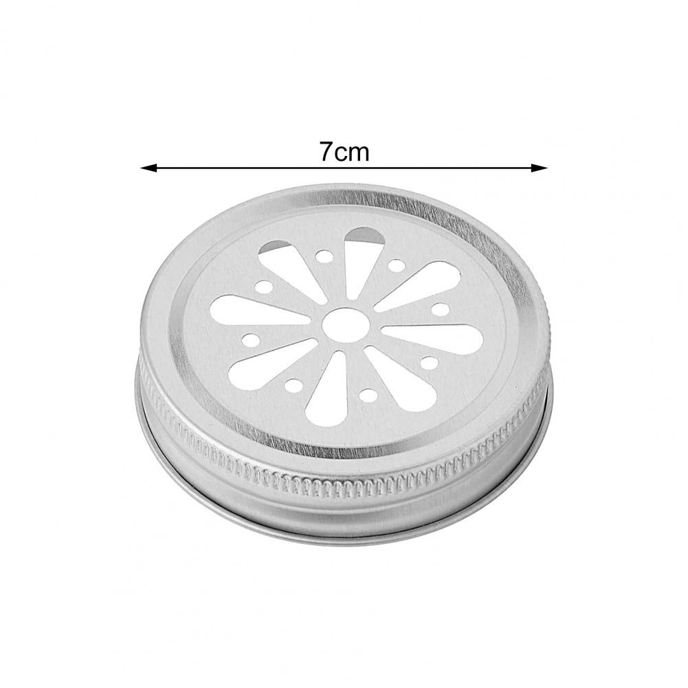 10Pcs Mason Jar Lids Flower Pattern Rust-proof Tinplate Mason Jar Covers Storage Can Lids Decoration for Home 