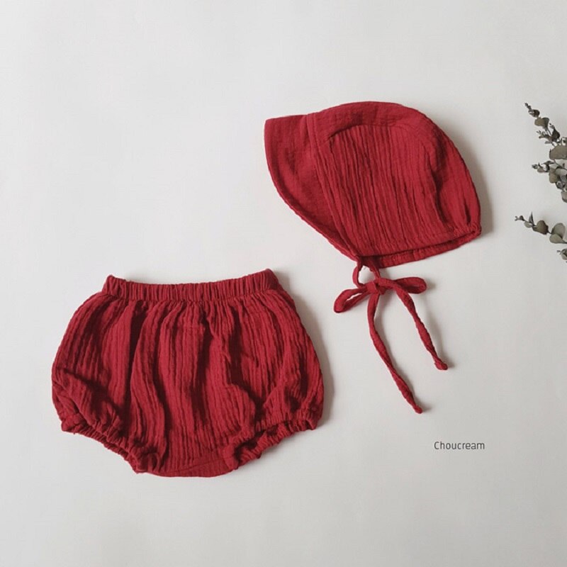 Ensemble de chapeaux bouffants pour bébés filles et garçons, couvre-couche de noël rouge pour nourrissons, 100% coton, accessoires Photo solides,: Red / 12M