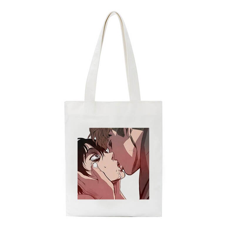 Sangwoo Yoonbum Doden Stalking Canvas Tas Koreaanse Cartoon Shopper Tas Vrouwen Tas Ins Grote Capaciteit Casual Vrouwen Schoudertas: Bai08