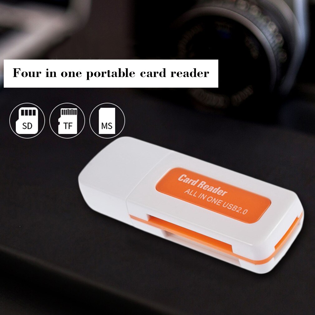 1 stücke USB 2.0 4 in 1 Speicher Multi Card Reader für M2 für SD SDHC DV Micro SD TF Karte Orange