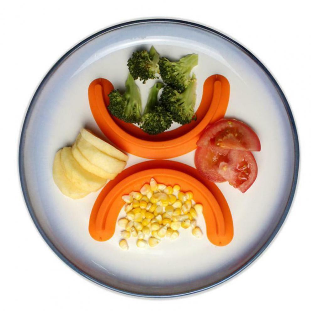 2Pcs Food Separator Food Grade Safe Silicone Food Cubby Plate Divider for Baby