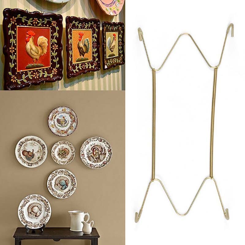 5 Sizes Wall Display Plate Dish Hangers Holder &amp; Racks W Type Invisible Spring Hanging Hook Plates Home Decorating Porch Decor