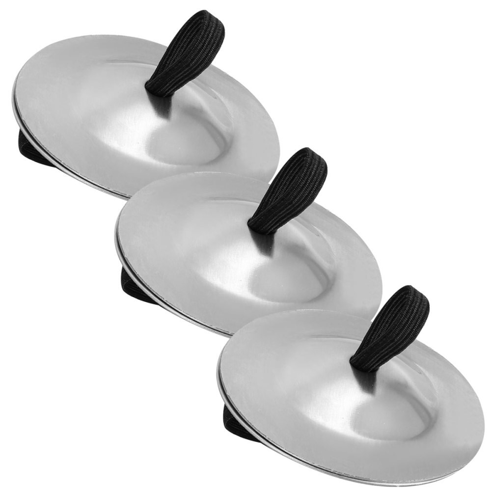 Instrumentos musicales para danza del vientre, platillos para dedos de cobre de percusión, accesorios de baile, instrumento de percusión (dorado), 6 uds.: Silver