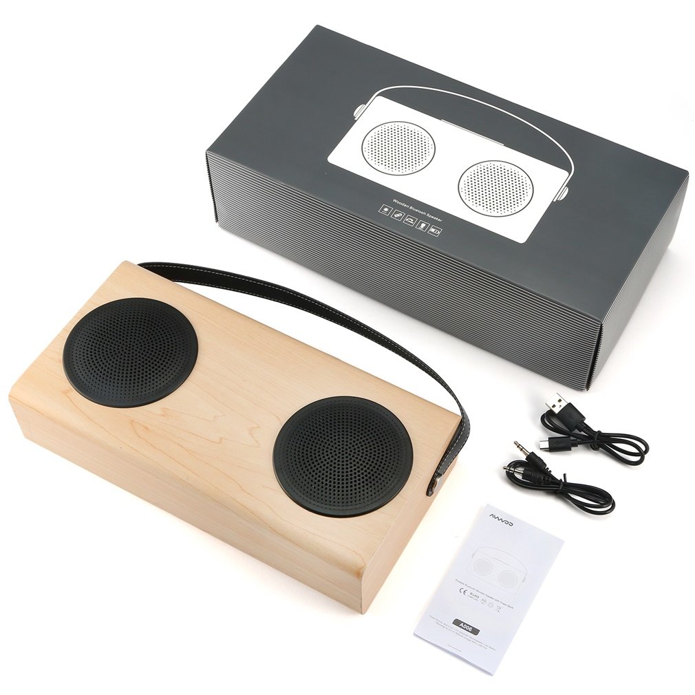 Houten Speaker Fm Radio MP3 Speler Aux Draagbare Draadloze 4000Mah Oplaadbare Batterij Voor Smartphone Tablet Computer