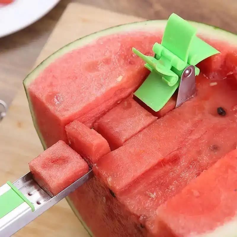 Trancheuse à pastèque en acier inoxydable, de moulin à vent, Gadgets de cuisine pour la maison, couper la salade de pastèque, trancheur de fruits, outils de déchiquetage