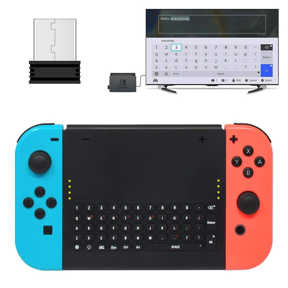 2.4GHz Wireless Remote Controller Keyboard for Nintendo Switch Joy-Con Game