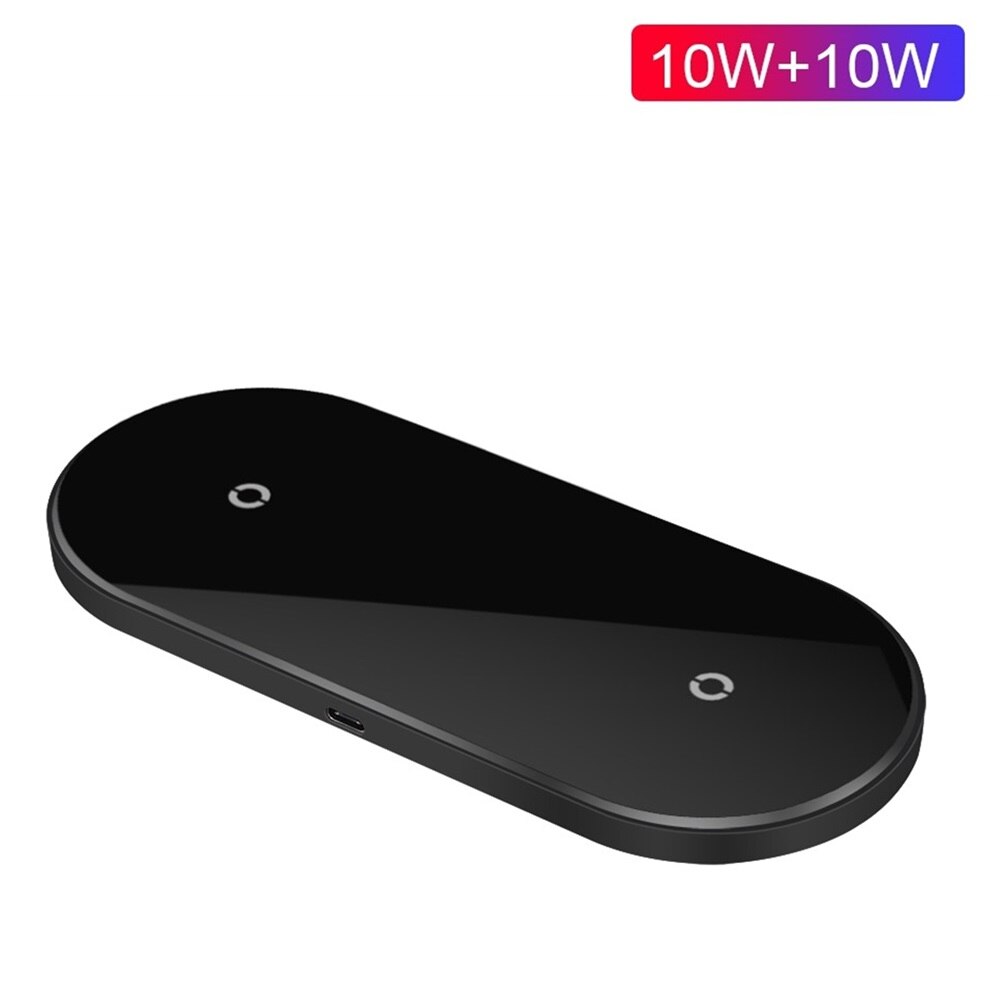 FDGAO 2 in 1 20W Dual Seat Qi Wireless Charger for Samsung S20 S10 Double Fast Charging Pad for iPhone 11 XS XR X 8 Airpods Pro: Style 3