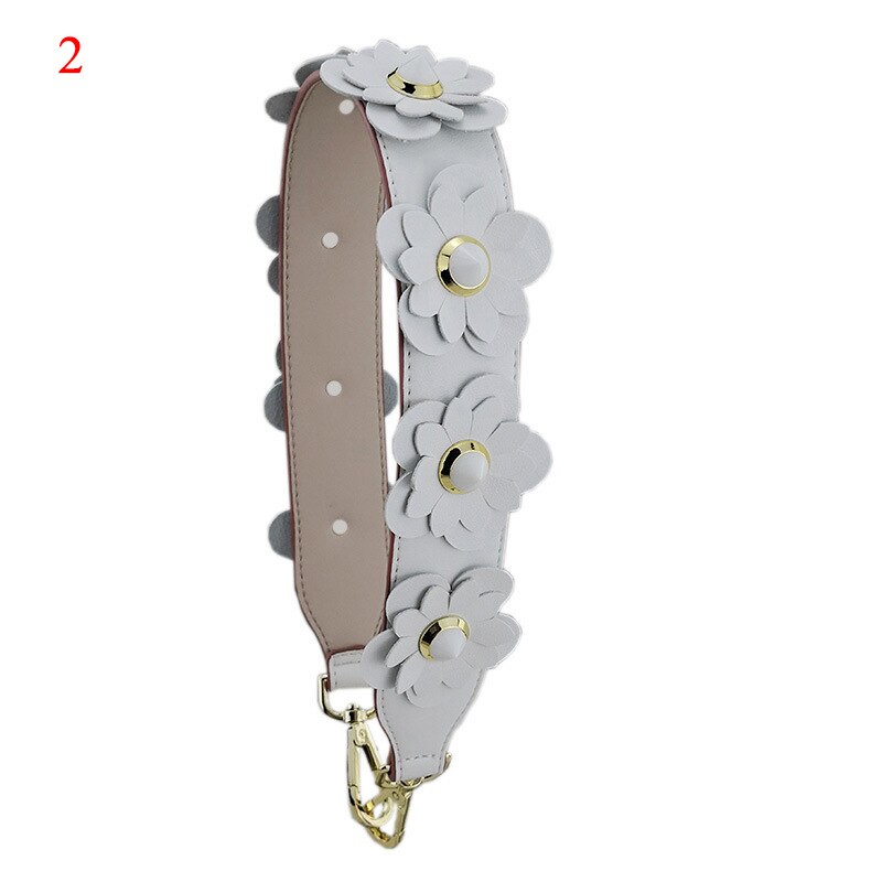 4cm bred axelrem i läderblomma lång nit pentgram crossbody-rem handväska bälte färgglad väska tillbehör: 2