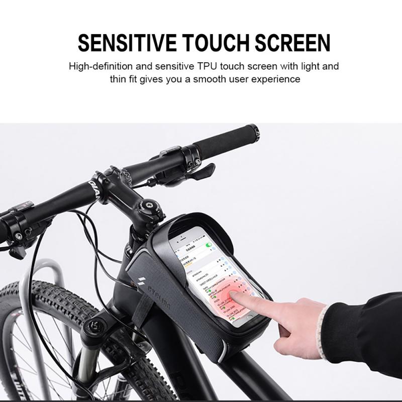 Bicycle Touch Screen Waterproof Mobile Phone Bag Bicycle Bag Waterproof Mtb Front Bag 6.0inch Mobile Phone Top Tube Bag