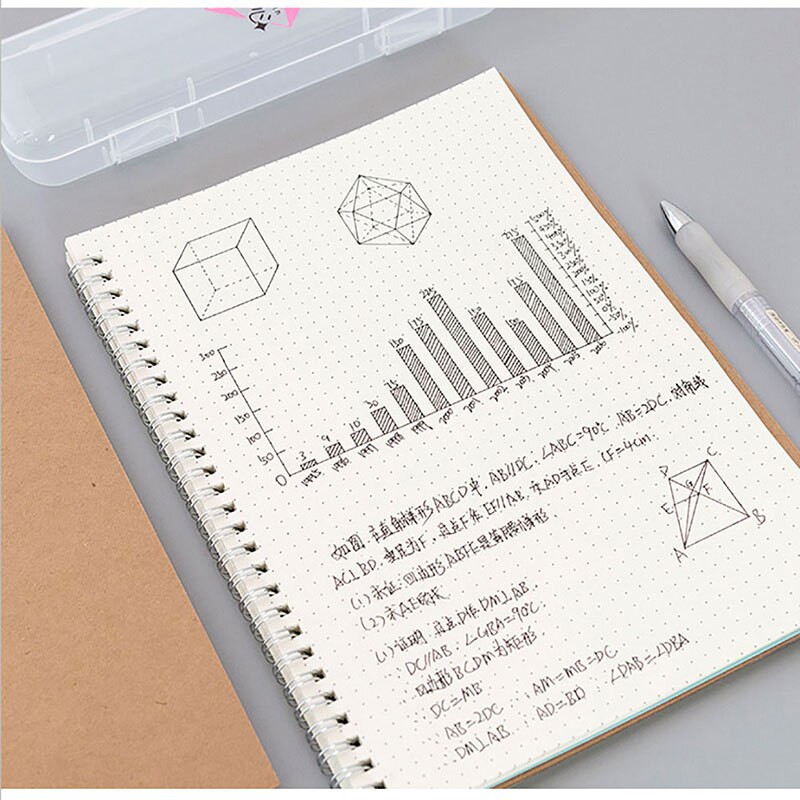 Agenda A5 Spiral Notebook Daily Planner Grid Dot Blank Line Kraft Paper DIY Sketchbook Office Supplies Stationey