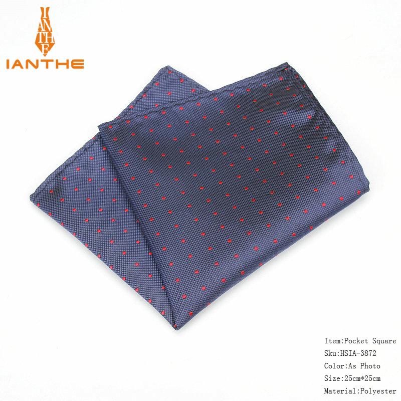 Mannen Klassieke Pocket Vierkante Dot Patroon Zakdoek Mode Zakdoek Voor Mannen Pakken Zakdoeken Vintage Handdoek Accessoires Marine: IA3872