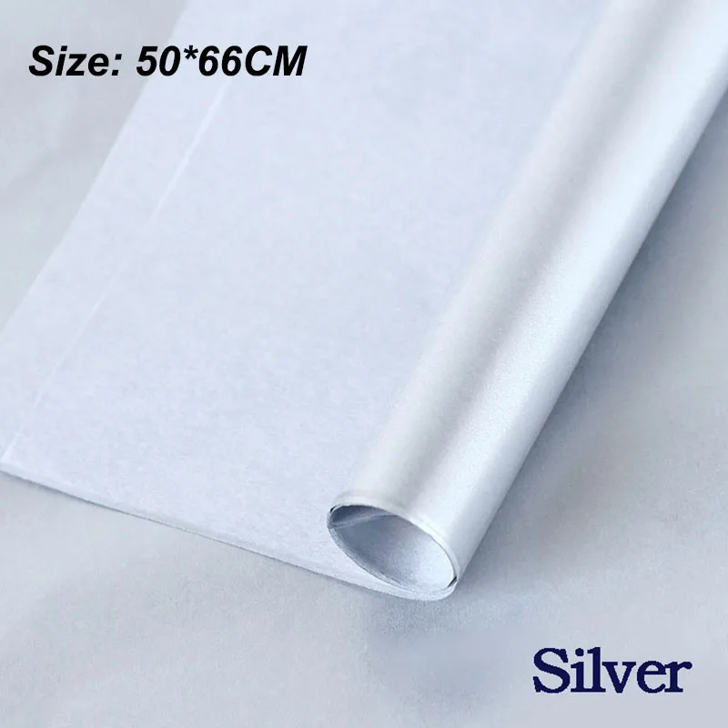 20 stücke 70*50cm Blumen- Verpackung Papier Verpackung Papier Valentinstag Hochzeit Blumen- Strauß Verpackung Handwerk papier Gewebe Papier: Silverx50x66cm