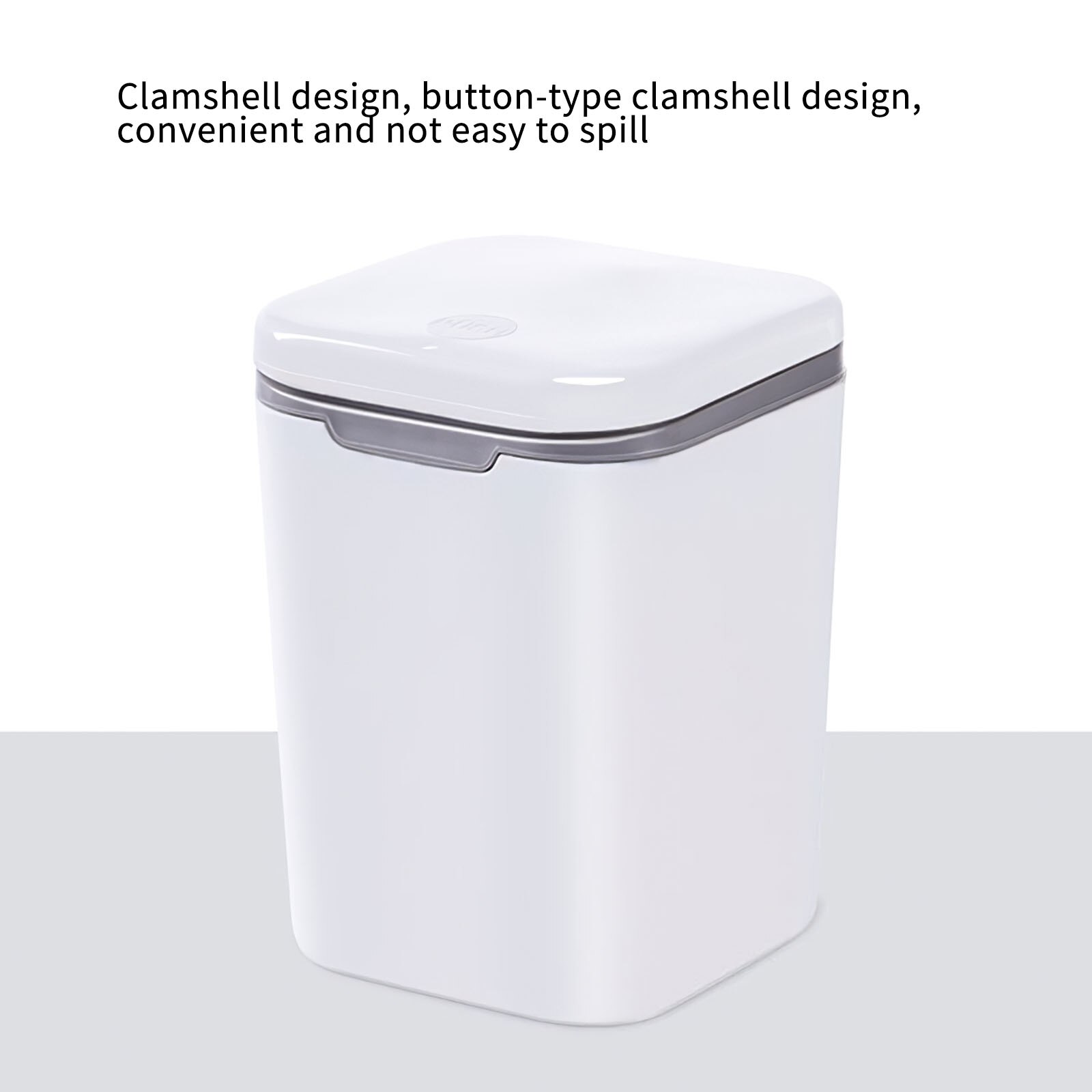 Mini Desk Trash Can White Desktop Trash Can Removable Portable Trash Bin with A Button in the Lid for Bedroom Kitchen Desk