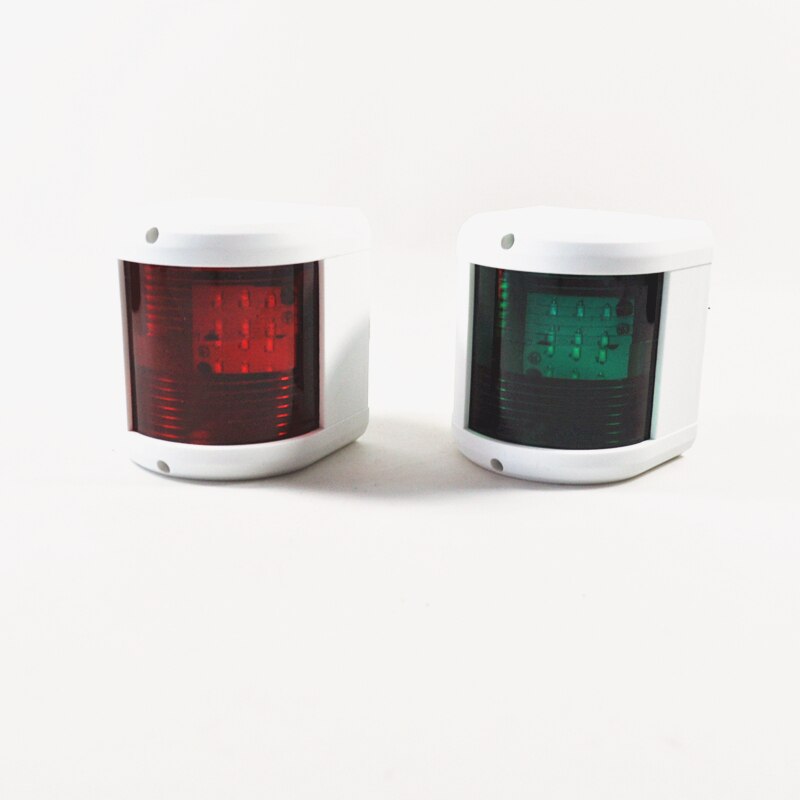 Pair of LED Classic White Side Mount Red & Green Navigation Lights for Boats 88x96mm