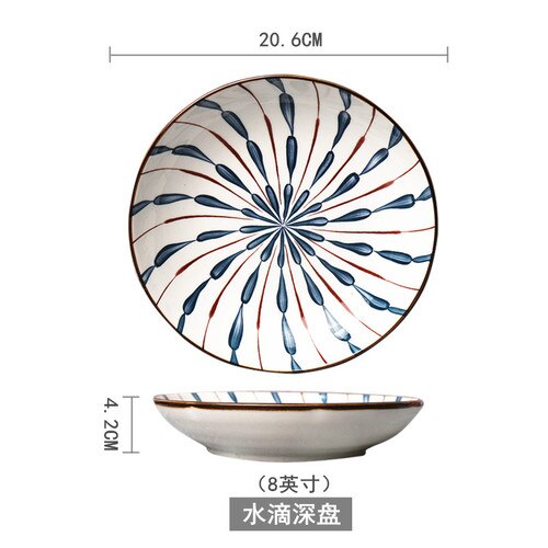 Dinner Plates Full Set Ceramic Dinnerware Nordic Art Dinner Plates Christmas Conjunto De Pratos Tableware AB50PZ: style1