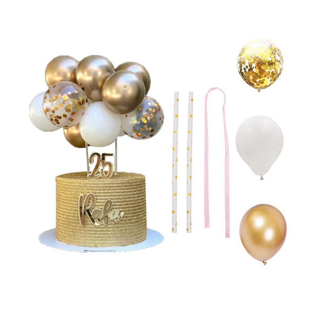 10Pcs Balloon Cake Topper 5Inch Confetti Balloon Mini Balloon Garland Cake Topper Girl Birthday Bridal Shower Party Decorations