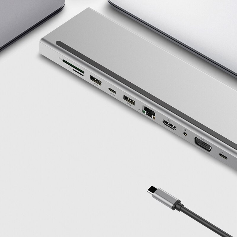 Usb c hub 10 in 1 tyyppi telakka gigabit ethernet portti lataus pd hdmi vga