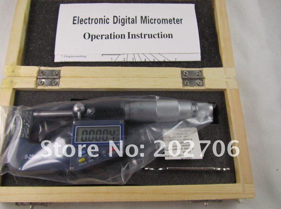 0-25mm x0.001mm 7keys Electric Digital Micrometer