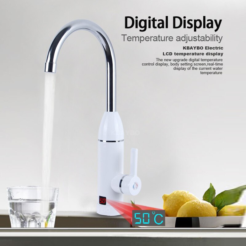 KBAYBO-grifo de agua instantáneo, calefacción en frío, sin depósito, calentador de agua instantáneo, grifo calentador de agua eléctrico de cocina