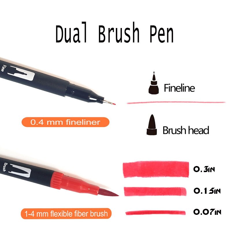 36 Duale Brush Marker Mit Pinsel- Und Feinspitze – Ideal Für Handlettering & Kunst