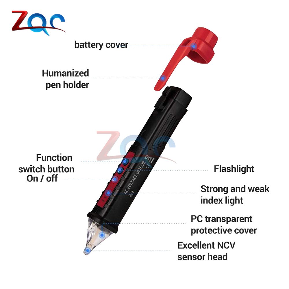 Led digitale 12v-1000v ac spanningsdetectoren contactloze stopcontact muurtester pen voltmeter meter volt stroom elektrische test potlood