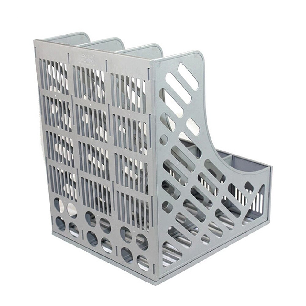 File Storage Shelf Book Stand Desktop Office Iron File Book Holder School Office Desk Storage Book Organizer: gray