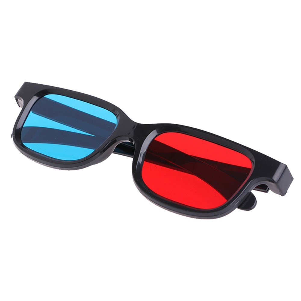 Universal 3D Glasses Black Frame Red Blue Eyeglasses Cyan Anaglyph 0.2mm ABS Glasses For Movie Game DVD