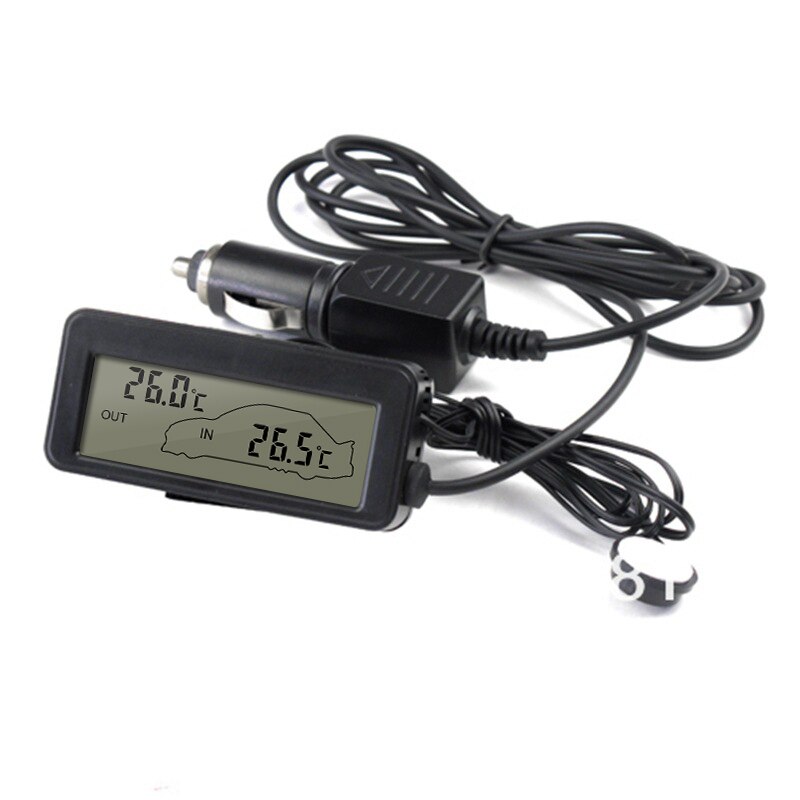 12V Auto Thermometer Indoor Outdoor Voertuig Celsius Temperatuur Meter Monitor met 1.5 Kabel Sensor