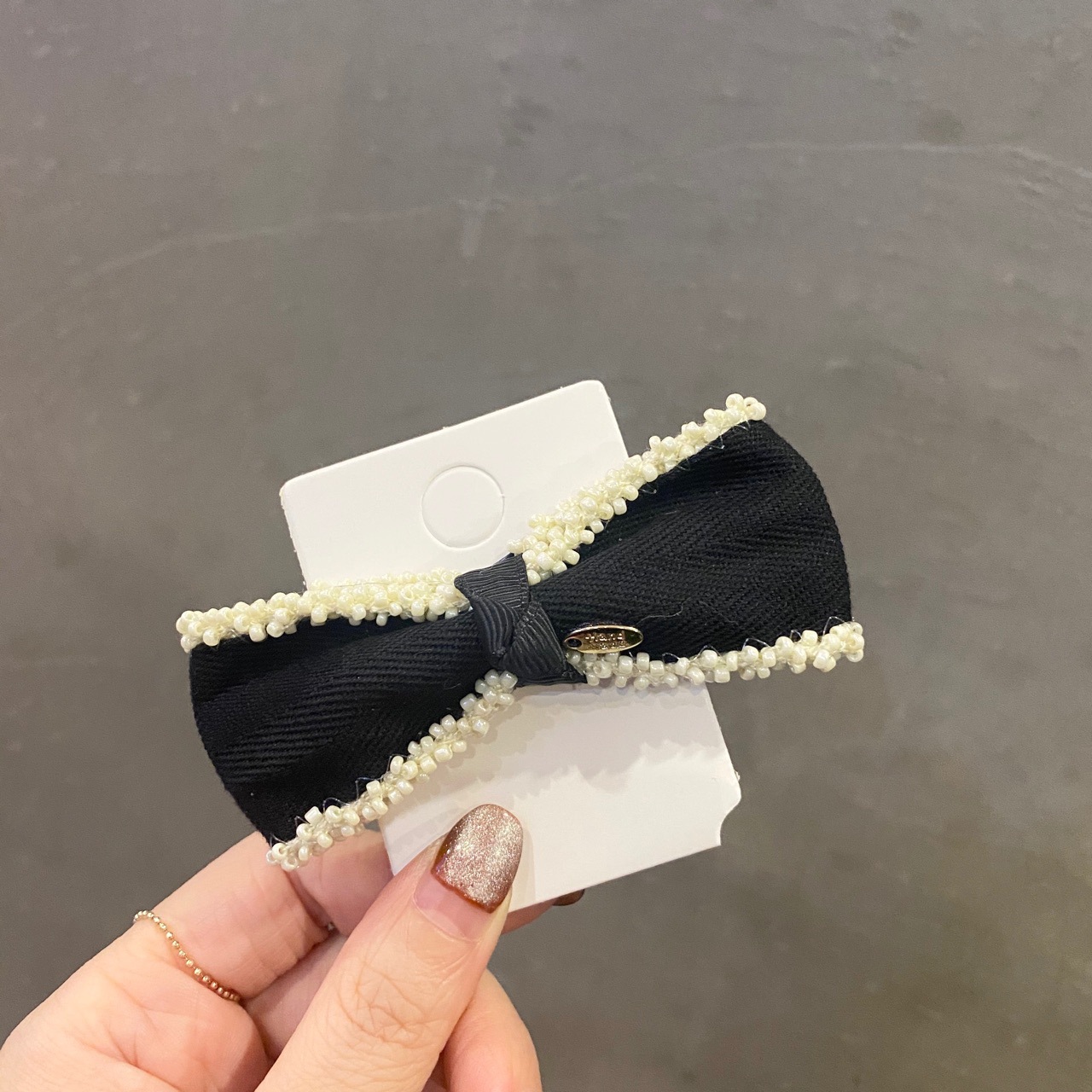 Diademas elásticas para el pelo con lazo blanco y negro Simple, 1 Juego de accesorios para el cabello para niña, horquilla clásica con lazo de estilo coreano, banda de goma: Rosa