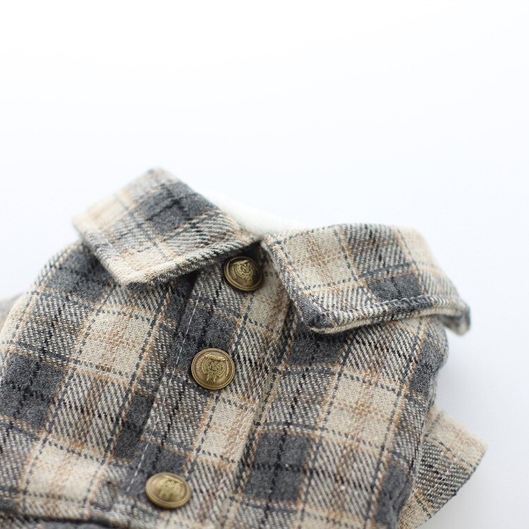 Geruite hondenkleding voor de herfst en winter, puppy geruit overhemd met spijkerbroek, viervoeter dierenoverall, fantasia cachorro