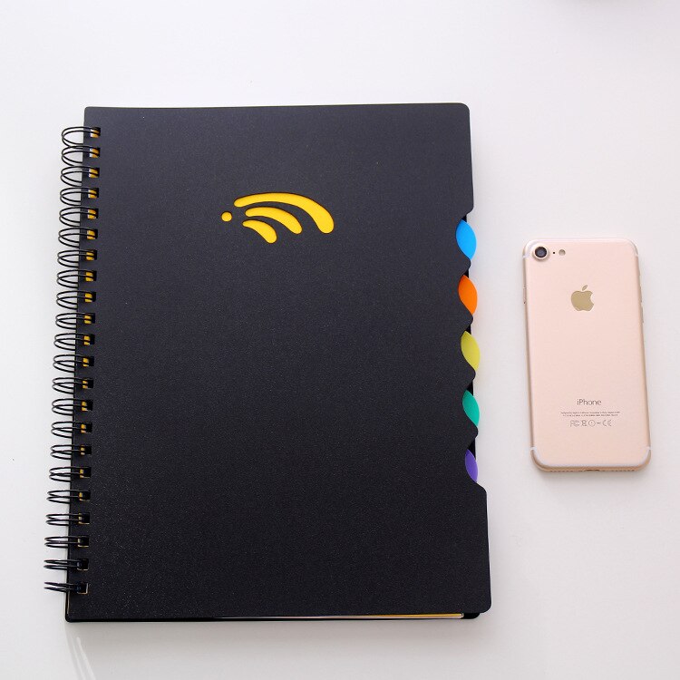 Cuaderno en espiral para oficina y escuela, libreta gruesa y aumentada, con divisor de índice de papel A6, A5, B5, A4, Bloc de notas para bocetos: A4 5Divider 21X29cm