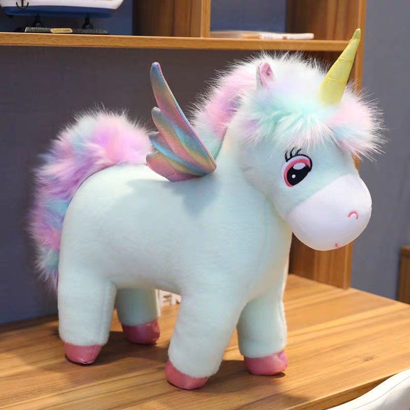 30 ~ 80 Cm Grote Eenhoorn Knuffel Fantastische Regenboog Wings Paard Speelgoed Gevulde Zachte Pop Home Decor voor Kid Meisje Kussen
