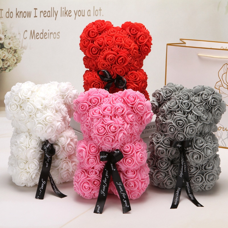Foam Beer Van Rozen Rose Bloem beer Kunstmatige bloem roos Jaar Vrouwen Valentijnsdag Party Wedding decoratie