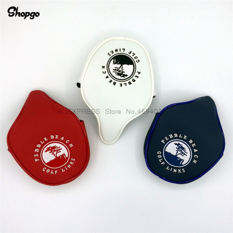 [3 colores] Pebble Beach Mallet Golf Putter Cover con cierre magnético impermeable PU Golf HeadCover para hombre mujer