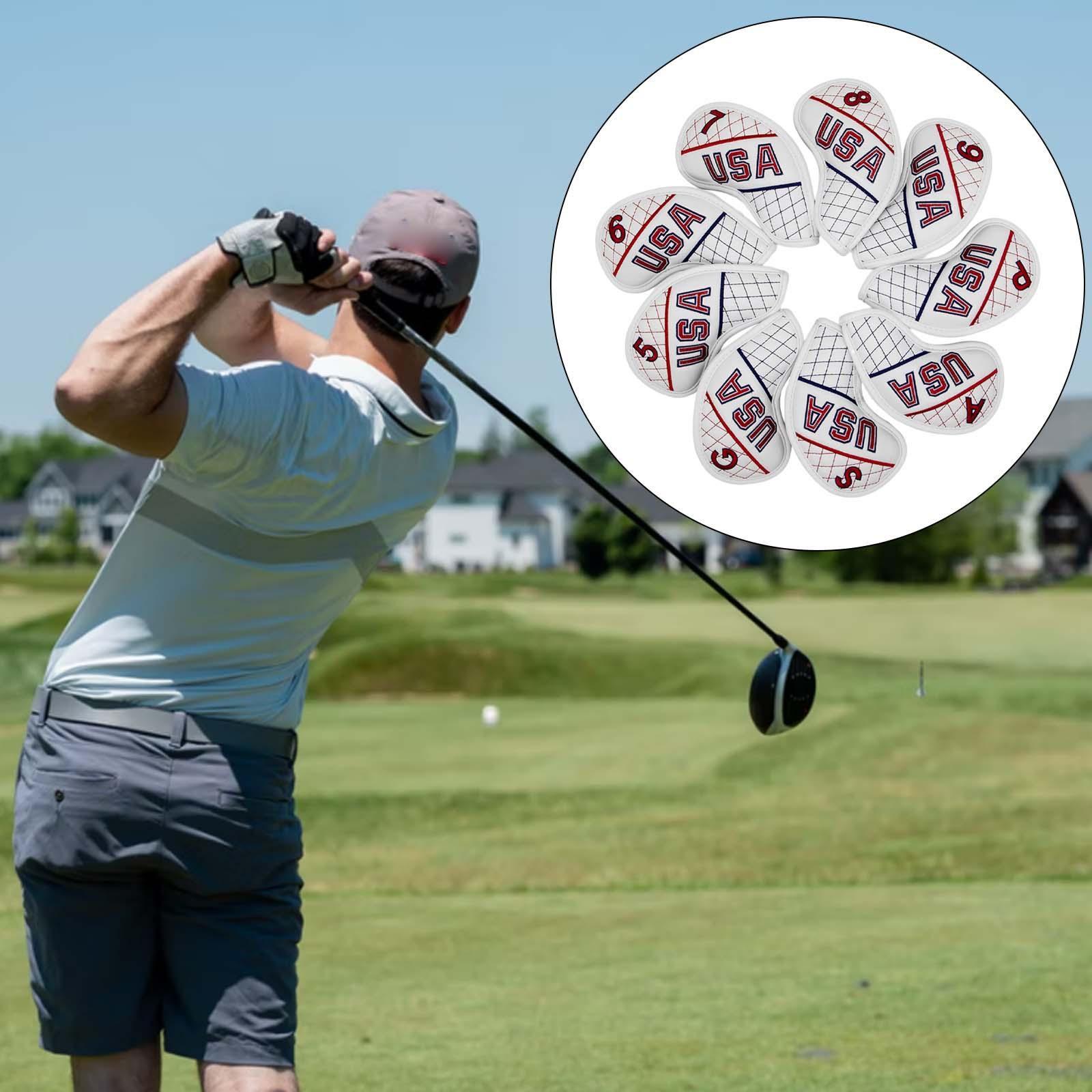 9 stuks luxe golfijzerhoezen met nummerbescherming  pu 5-9, p,a,s,g