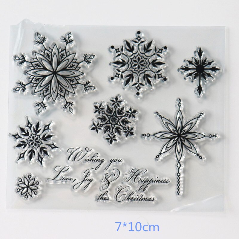 Wyse teekukka kirkkaat postimerkit rakkaus läpinäkyvä silikonileima korttien tekemiseen itse scrapbooking voikukka postimerkit hyvää syntymäpäivää: Lumihiutale postimerkkejä