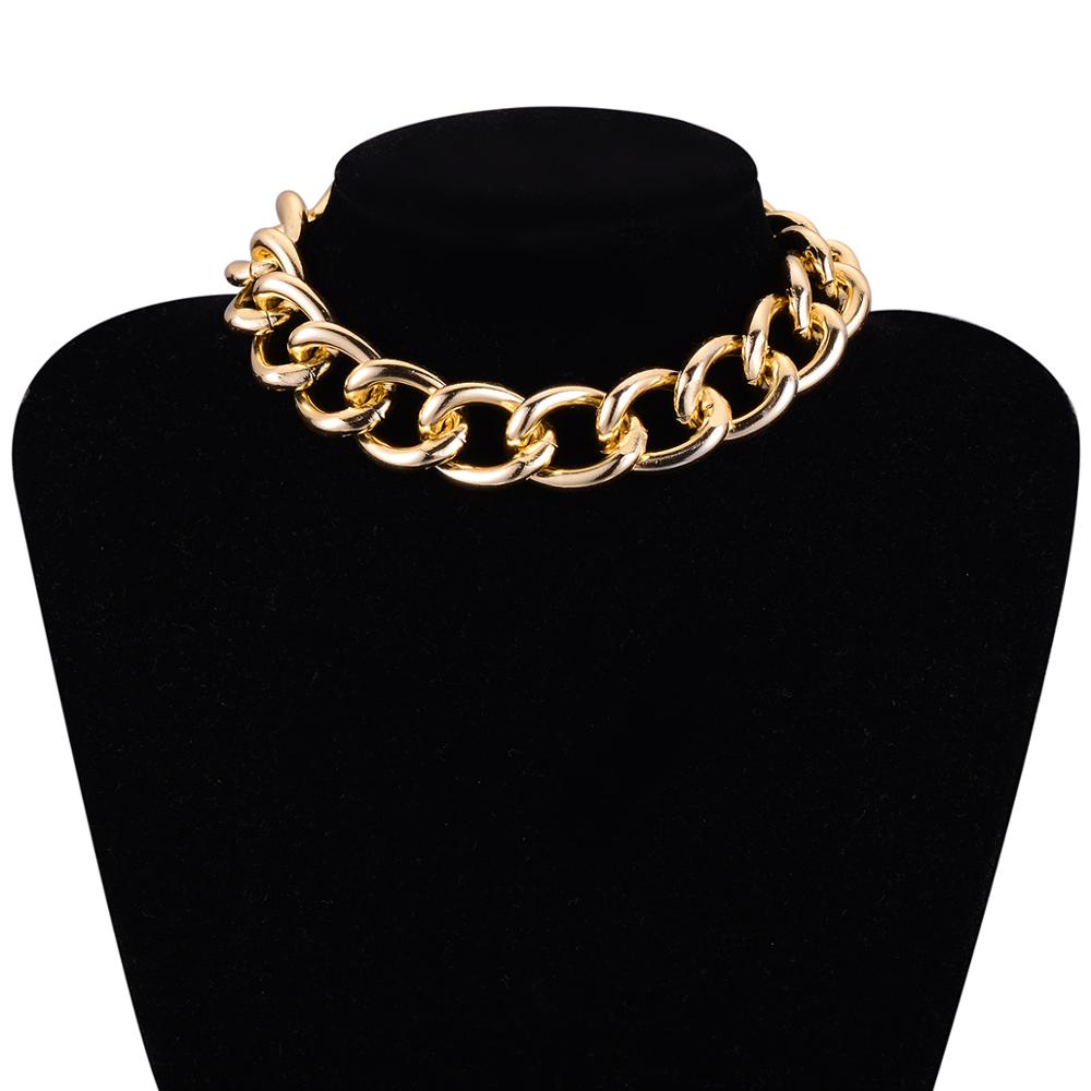 Curb Cubaanse Miami Chunky Dikke Ketting Choker Ketting Voor Vrouwen Mannen Verklaring Punk Hip Hop Hals Kraag Sieraden Goud Kleur ketting