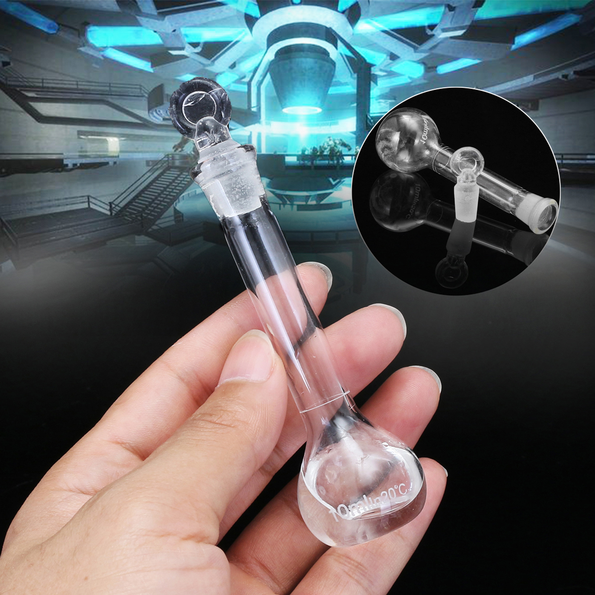 10Ml Clear Glas Maatkolven Met Stopper Lab Chemie Glaswerk Transparante Fles Glas Voor School Onderwijs Lab Supplies