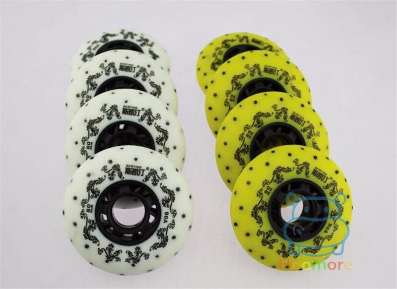 52 104 156 208 eldstenar skridskohjul 80mm 76mm 72mm vit gul