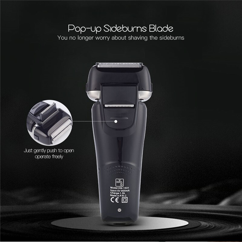 Kemei 3D Drijvende Hoofd Elektrische Scheren Razor Triple Blade Lcd Display Oplaadbare Scheermes Barbeador Machine Mannen Scheerapparaat Trimmer