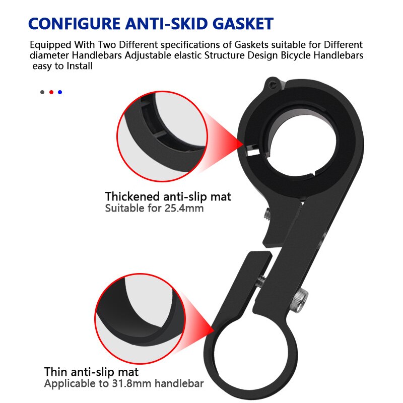 Bicycle Handlebar Extender Mount Mountain MTB Bike Cycling Headlight Front Light Bracket Flashlight Computer Holder Accessories