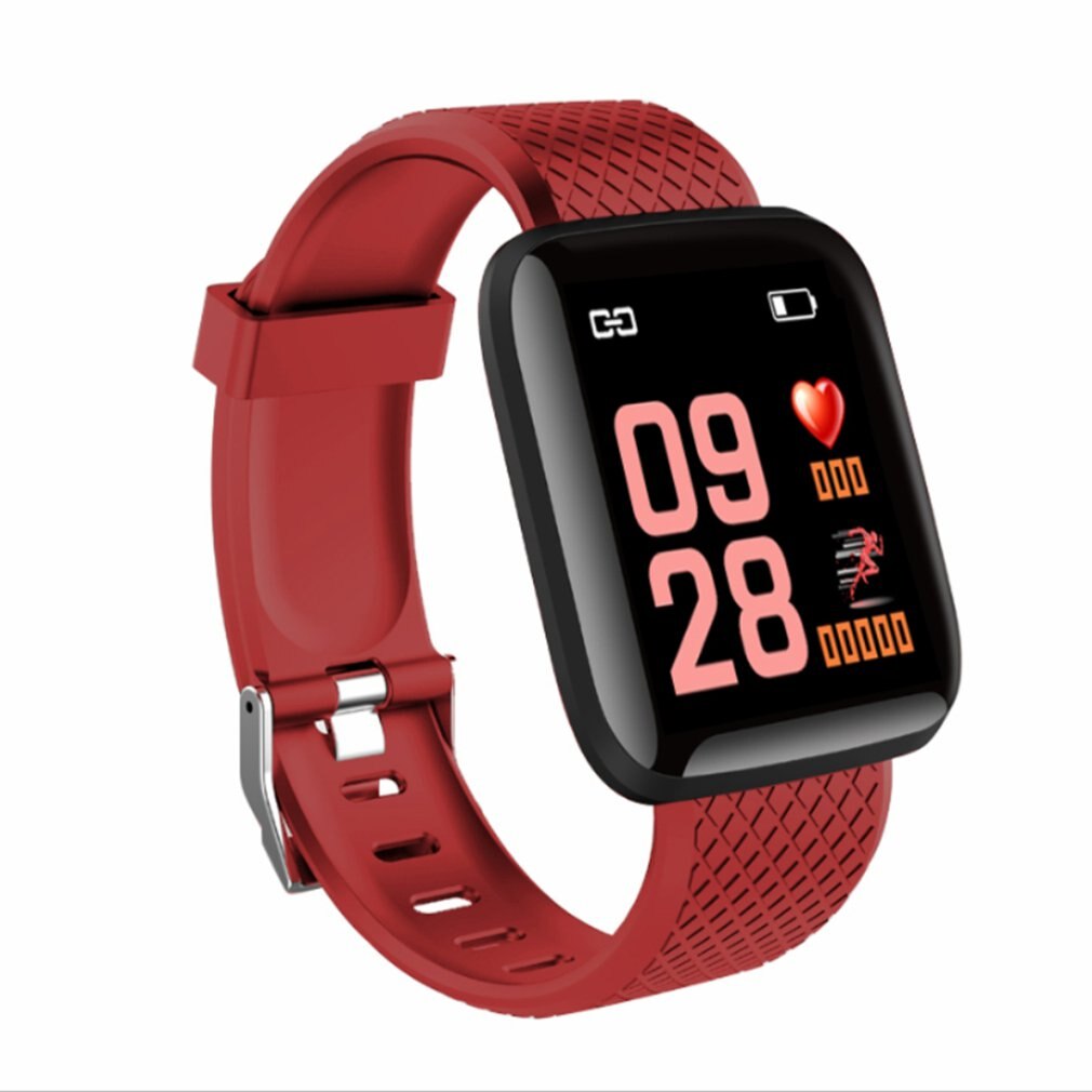 K4 IP67 Waterproof 1.3 Inch Full Touch Screen Heart Rate Blood Smart Sports Watch: Red