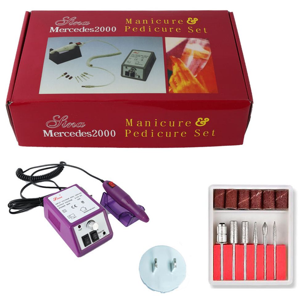 Máquina pulidora de uñas, aparato eléctrico para quitacutículas, pedicura, Mercedes 2000: purple-US Plug-